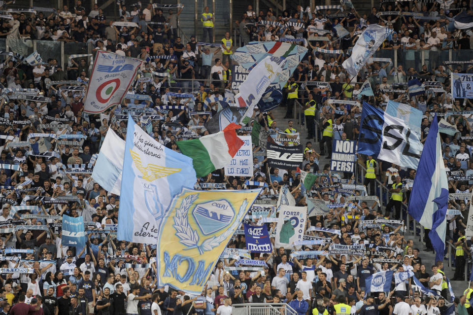 A small group of Lazio fans stirred up controversy by telling women to avoid one section of their “Curva Nord” at the Stadio Olimpico. (Getty)