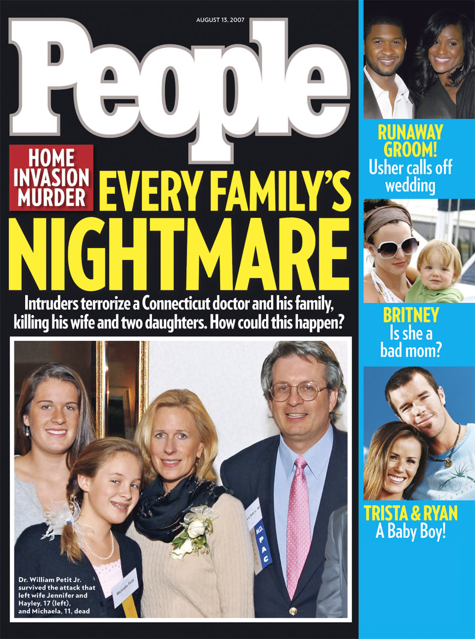 <p>In July 2007, two men broke into the Petit family’s Cheshire, Connecticut, home and bludgeoned father William Petit with a baseball bat and tied him to a pole in the basement. Then, the men – Joshua Komisarjevsky and Steven Hayes – turned their attention to mom Jennifer Hawke-Petit, 38, and daughters Hayley, 17, and Michaela, 11. Hawke-Petit and Michaela were sexually assaulted before all three were killed. Both suspects were convicted of the crimes and sentenced to death, but were later resentenced to life in prison. In 2016, Petit won a seat in the Connecticut state legislature, running as a Republican.</p>