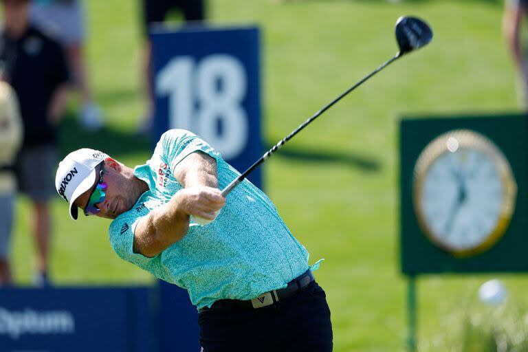 El golpe de Ryan Fox durante la primera vuelta de The Players en el Stadium Course de TPC Sawgrass en Ponte Vedra Beach, Florida.