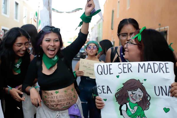 protesta por la despenalización del aborto en Puebla