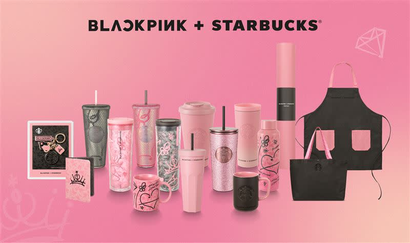 星巴克2023 BLACKPINK + STARBUCKS系列聯名商品。（圖／品牌業者提供）