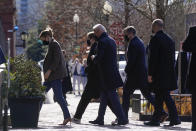 President Joe Biden arrives to attend Mass at Holy Trinity Catholic Church, Sunday, Jan. 24, 2021, in the Georgetown neighborhood of Washington. (AP Photo/Patrick Semansky)