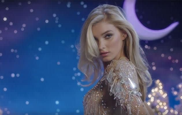 Elsa Hosk gazed into the camera as she danced to the famous Christmas song. Photo: Victoria's Secret.