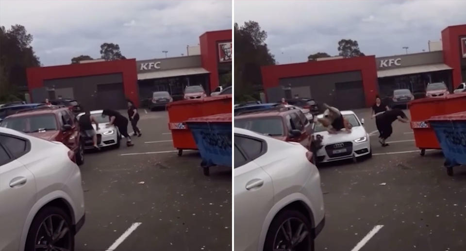 A fight broke out at a KFC car park in Liverpool over the weekend. Source: Facebook/Cabramatta