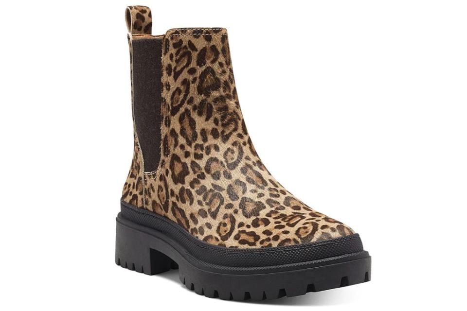 lucky brand, animal print, chelsea boot