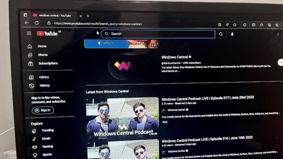 Windows Central Channel on YouTube