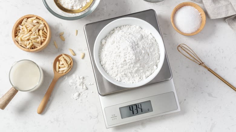 flour on scale