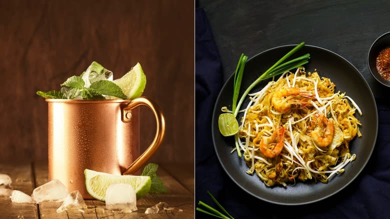 moscow mule and pad thai