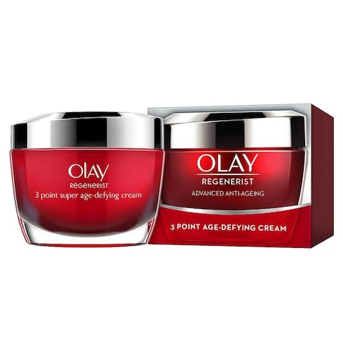 Olay Regenerist 3 Point Firming Anti-Ageing Cream Moisturiser with Hyaluronic Acid - Credit: Amazon