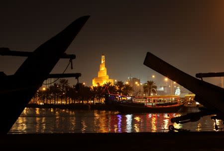 A mosque is seen alone a coastline in Doha, Qatar, June 15, 2017. REUTERS/Naseem Zeitoon