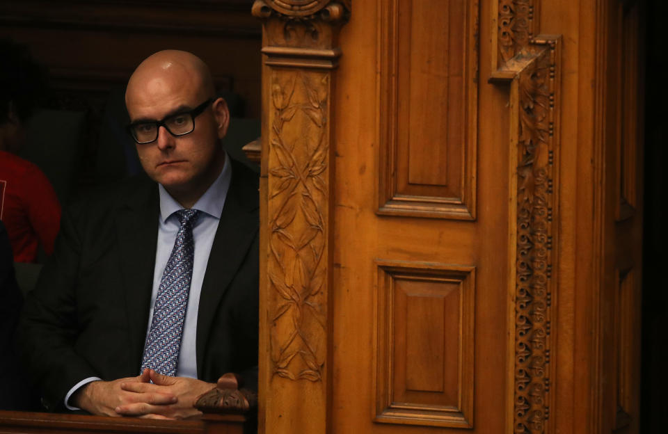 TORONTO, ON- MARCH 9  -  After winning the Liberal leadership convention over the weekend Steven Del Duca sits in the members gallery as Question Period begins  at Queen's Park in Toronto. March 9, 2020.        (Steve Russell/Toronto Star via Getty Images)