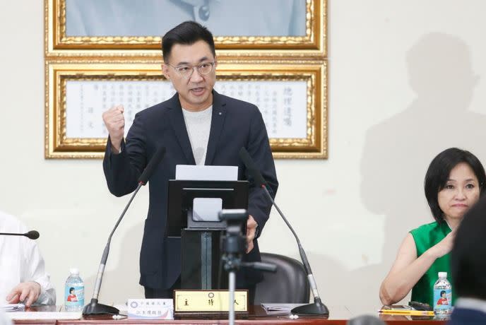 國民黨主席江啟臣11日在中常會強調，「國民黨支持台美關係進一步深化合作，堅定『親美和陸』的路線！」。（photo by 國民黨）