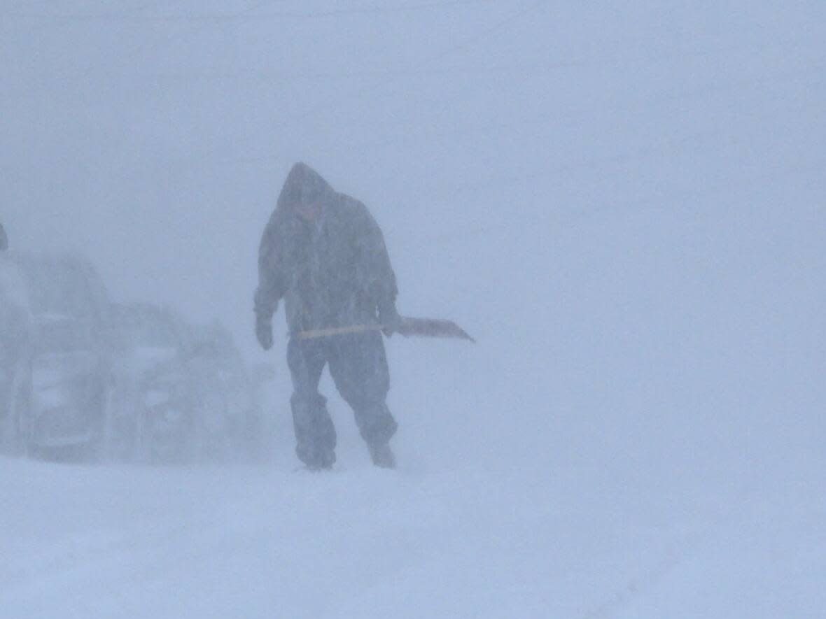 High winds and heavy snow at times will make for difficult conditions in eastern areas of Newfoundland, starting Friday and leading into Saturday. (Meg Roberts/CBC - image credit)