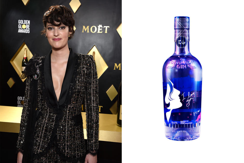 <p>Launched in the U.K., <a href="https://people.com/tv/phoebe-waller-bridge-steps-away-from-amazons-mr-mrs-smith-series/" rel="nofollow noopener" target="_blank" data-ylk="slk:Phoebe Waller-Bridge;elm:context_link;itc:0;sec:content-canvas" class="link ">Phoebe Waller-Bridge</a><b>'</b>s <i>Fleabag </i><a href="https://www.edinburghgin.com/phoebe-waller-bridge" rel="nofollow noopener" target="_blank" data-ylk="slk:Edinburgh Gin;elm:context_link;itc:0;sec:content-canvas" class="link ">Edinburgh Gin</a> bottle features illustrations and handwritten dialogue from the show: "I love you," she wrote. "It'll pass," penned her costar "Hot Priest" Andrew Scott. <i>$65</i></p>