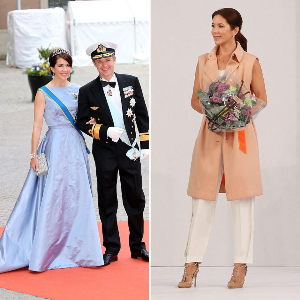 Mary, Crown Princess of Denmark: The Crown Princess came in first in Hello!’s poll, and for good reason. The 43-year-old keeps things sleek, sophisticated and classic, but she isn’t afraid to add edgy and fashionable touches – like a long peach-coloured vest. Plus, any princess who wears Valentino Rock Studs is A-OK in our books.