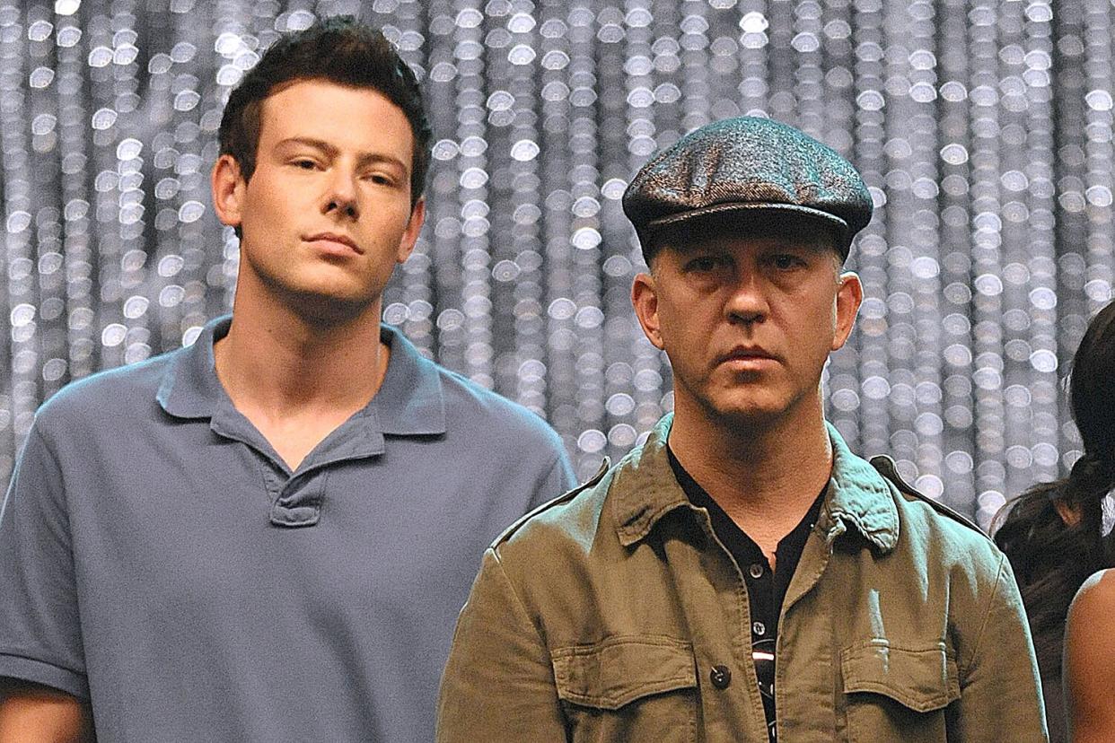 Actor Cory Monteith and producer Ryan Murphy attend the 'GLEE' 300th musical performance special taping at Paramount Studios on October 26, 2011 in Hollywood, California. (Photo by Jason LaVeris/FilmMagic)