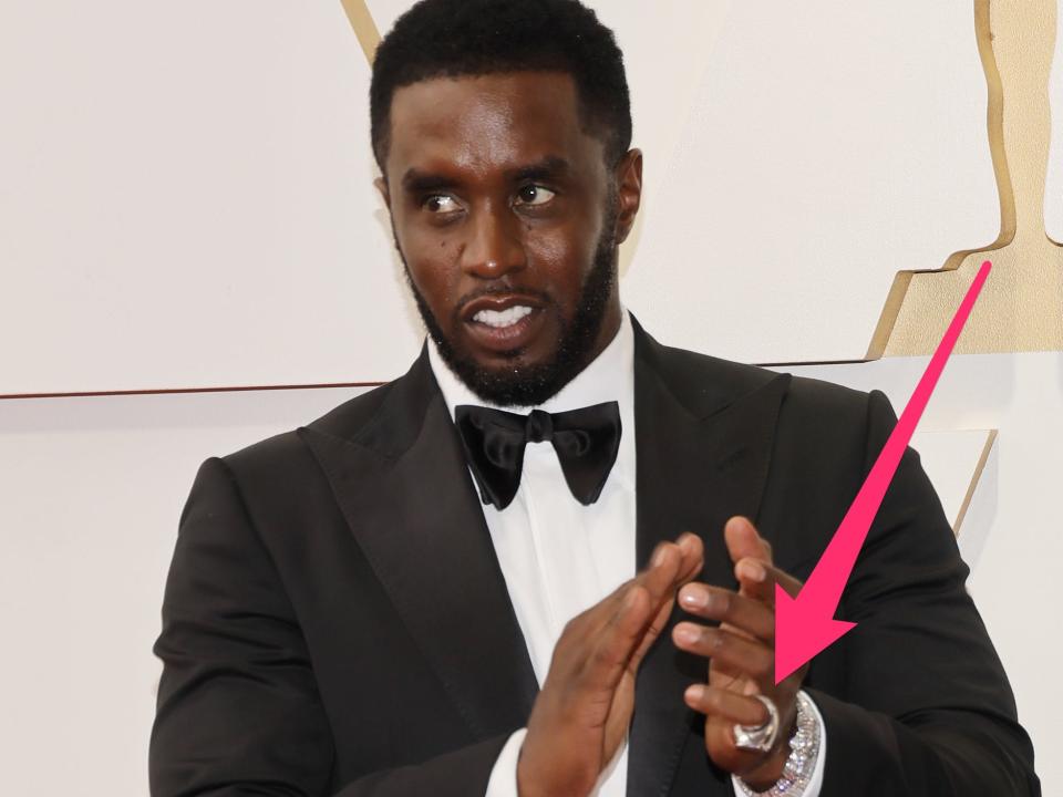 Sean Combs with a 30 carat pinky ring