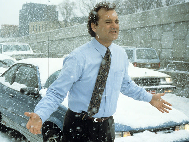 Bill Murray in the movie version of <em>Groundhog Day.</em> (Photo: Everett Collection)