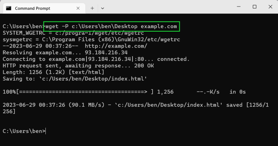 Download Files from the Windows Command Line with Wget