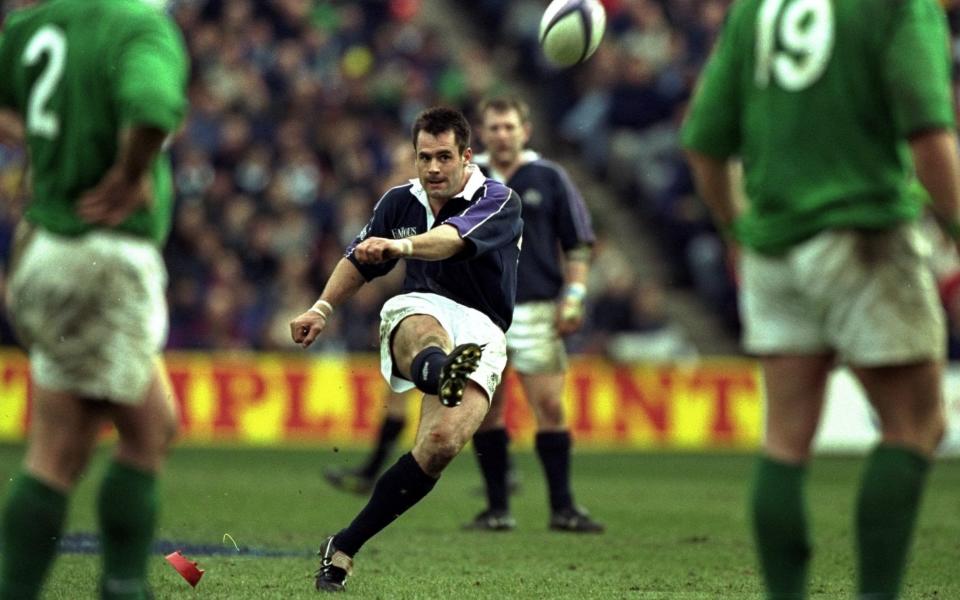 Kenny Logan in action against Ireland in the 1999 Five Nations - Kenny Logan: ‘I’ve got the all clear from cancer – but our sex life is not back to normal’ - Getty Images/Graham Chadwick