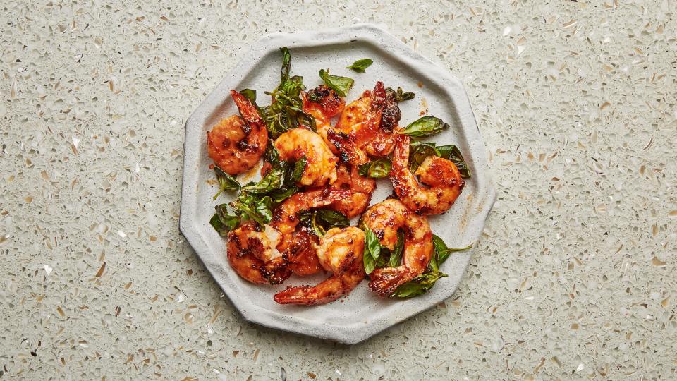 Shrimp and Basil Stir-Fry