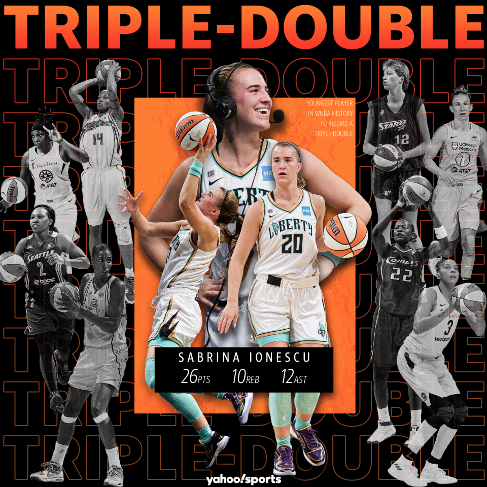 The New York Liberty's Sabrina Ionescu became the youngest player in WNBA history to record a triple-double with her 26 points, 10 rebounds and 12 assists on May 18 against the Minnesota Lynx.