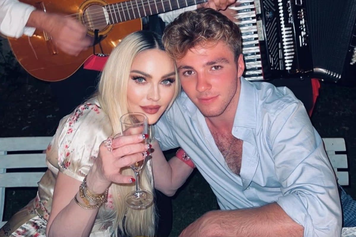 The Material Girl singer raises a glass to son Rocco  (Instagram)
