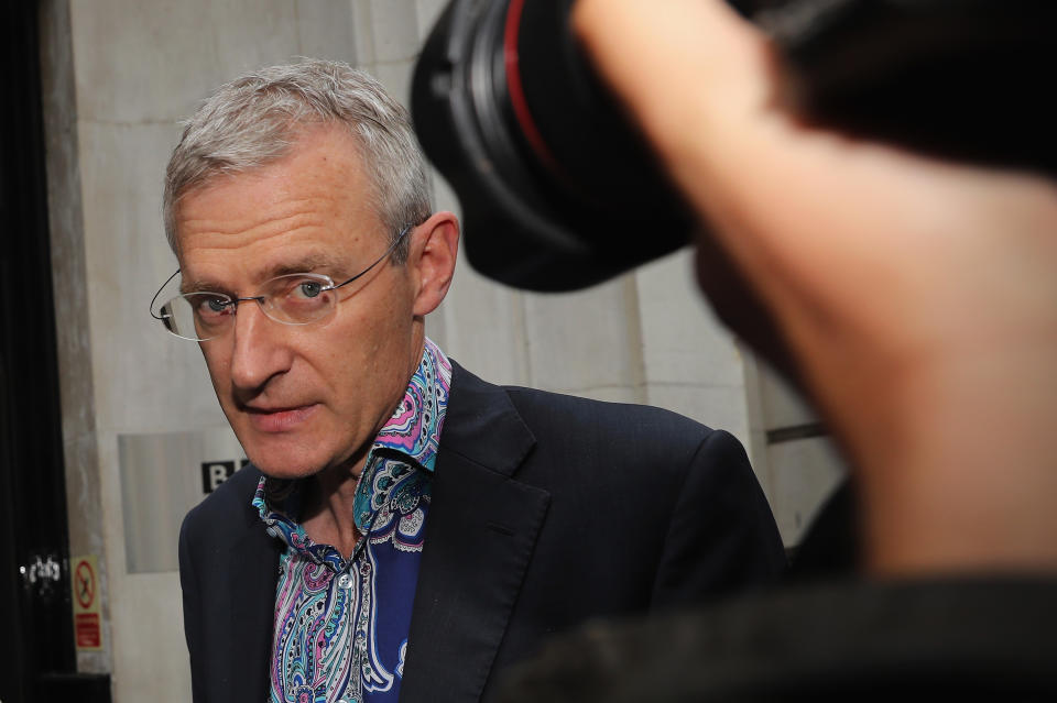 LONDON, ENGLAND - JULY 19:  Jeremy Vine leaves BBC Wogan House after presenting his Radio 2 Show on July 19, 2017 in London, England. The BBC has published the pay of its top earning employees today as part of the corporation's annual report.  (Photo by Dan Kitwood/Getty Images)