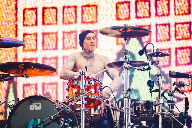 <p> Matt Winkelmeyer/Getty </p> Travis Barker in Indio, California in April 2023