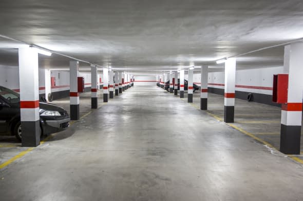 Parking garage underground interior