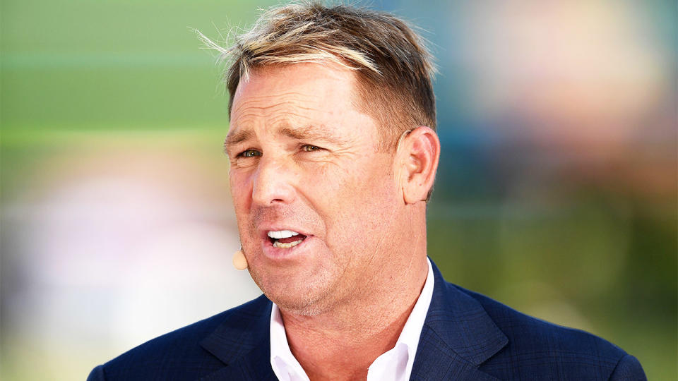 Shane Warne (pictured) during commentary.