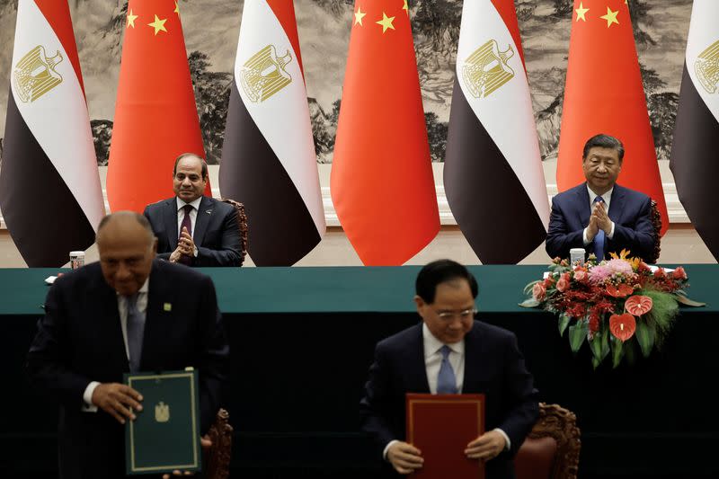 Welcome ceremony for Egyptian President Abdel Fattah al-Sisi at the Great Hall of the People in Beijing