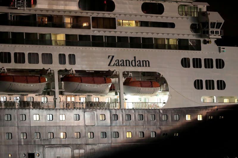 FILE PHOTO: The cruise ship MS Zaandam where passengers have died on board, as the coronavirus disease (COVID-19) outbreak continues, navigates through the pacific side of the Panama Canal