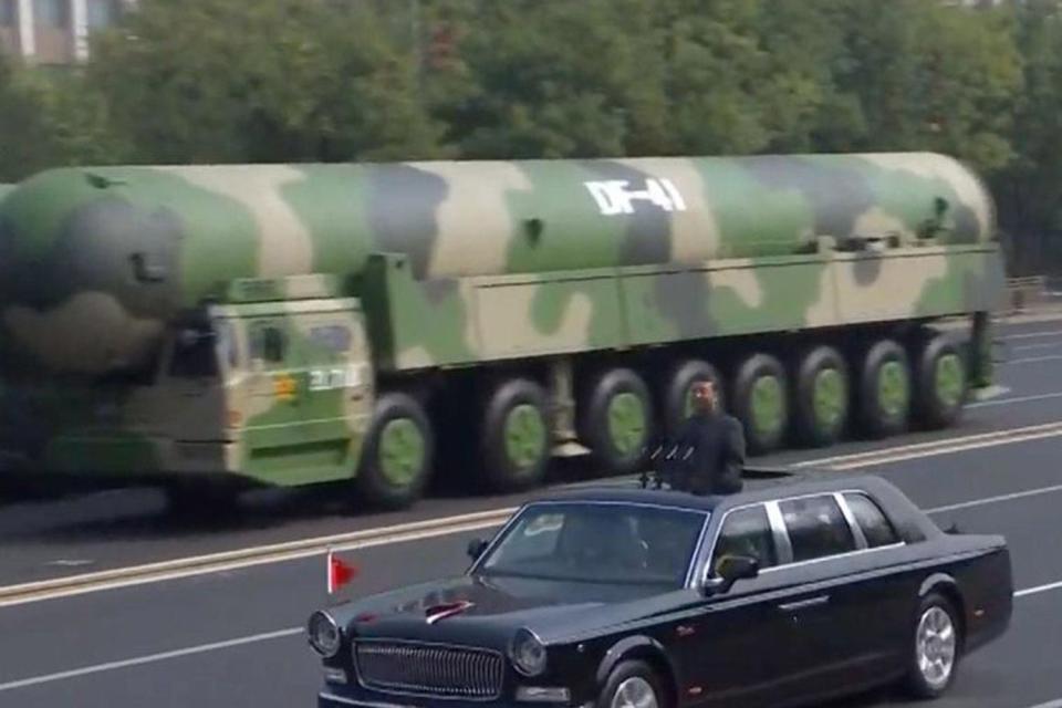 The People's Republic of China unveiled the world's longest range nuclear missile at its 70th anniversary parade today: CCTV7