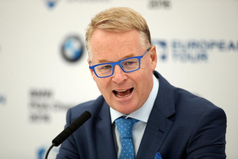 European Tour Chief Executive Keith Pelley talks during a press conference during day four of the BMW PGA Championship at Wentworth Club, Windsor. (PA Archive)