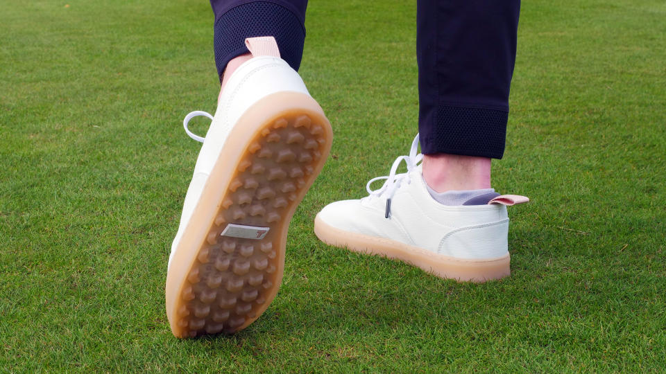 Dan Parker testing the True Linkswear FS-01 golf shoe on the course