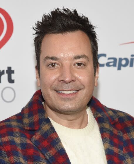 Jimmy Fallon attends Z100's iHeartRadio Jingle Ball at Madison Square Garden on Friday, Dec. 10, 2021, in New York. (Photo by Evan Agostini/Invision/AP)