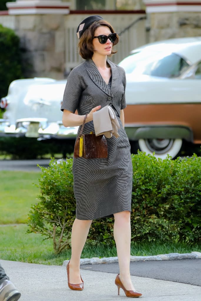 Anne Hathaway films ‘Mother’s Instinct’ in Union County, New Jersey on June 14, 2022. - Credit: Jose Perez/Bauergriffin.com / MEGA