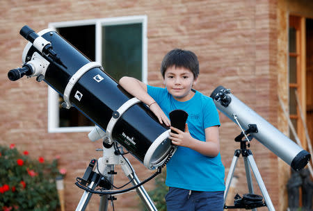 Ricardo Barriga, 10, poses for a picture during an interview with Reuters in Pirque, Chile January 16, 2019. Picture taken January 16, 2019. REUTERS/Rodrigo Garrido