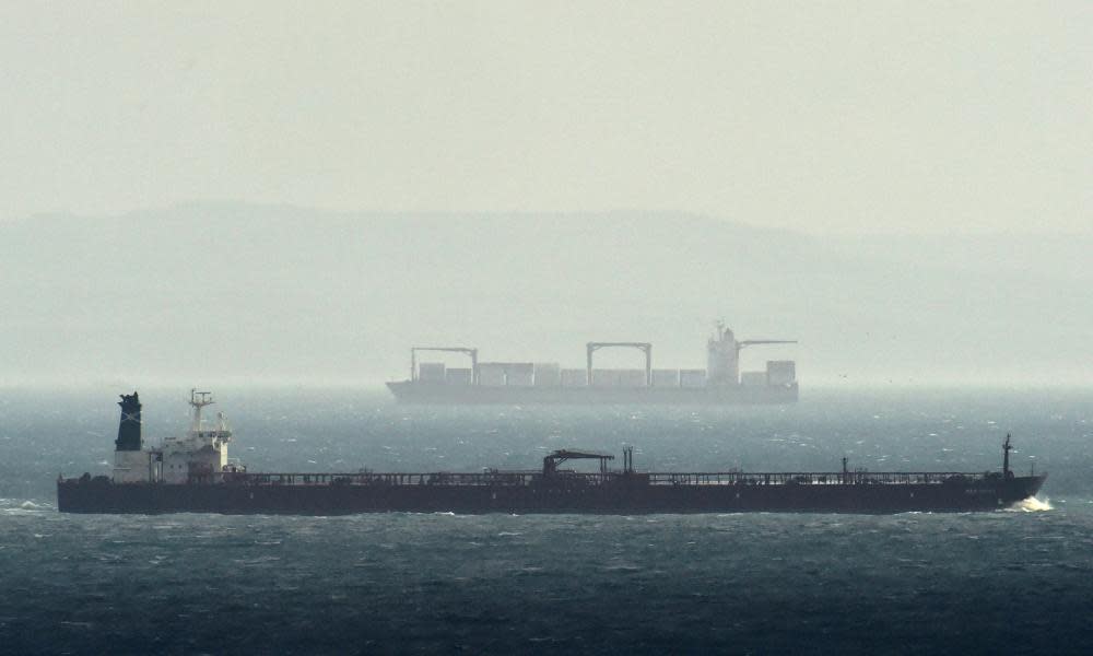 Cargo ships in the English channel