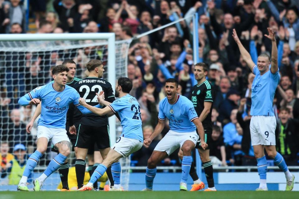 No one seemed more surprised at John Stones’ goal than John Stones... (AFP via Getty Images)