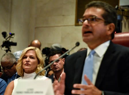 Pedro Pierluisi during a public hearing of the Commission of Government of the House of Representatives in San Juan