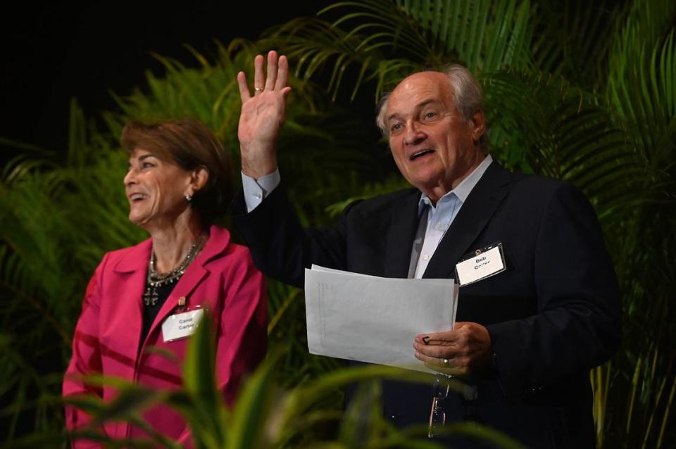 Carol and Bob Carter receive the Mary E. Parker Lifetime Spirit Award at the 2023 Manatee Community Foundation’s Spirit of Manatee Awards luncheon at the Bradenton Area Convention Center in Palmetto on Wednesday, March, 29, 2023.