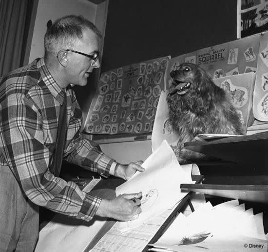 In the Disney studio during the production of ‘The Lady and the Tramp’. Photo: Disney