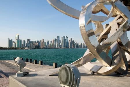 FILE PHOTO: Buildings are seen from across the water in Doha, Qatar June 5, 2017. REUTERS/Stringer/File Photo