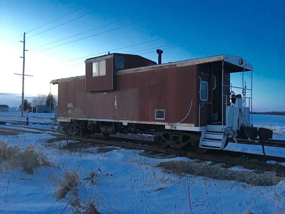 A 1973 train caboose purchased by Jim Dotzenrod.