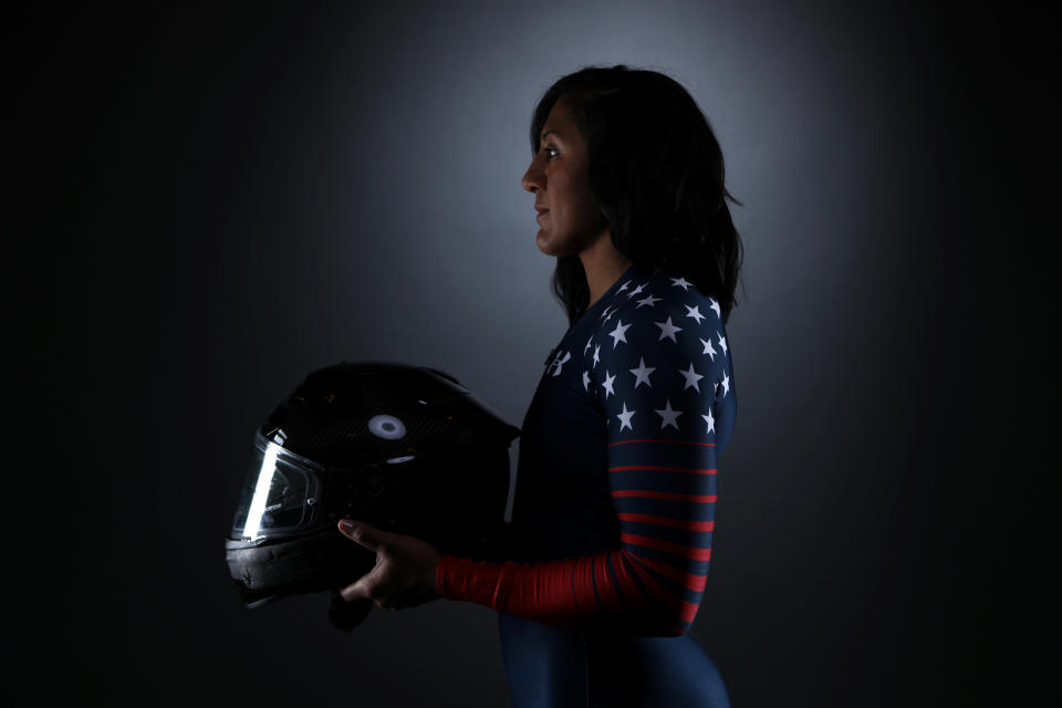 Elana Meyers Taylor’s father served in the military as a Marine. (Reuters)