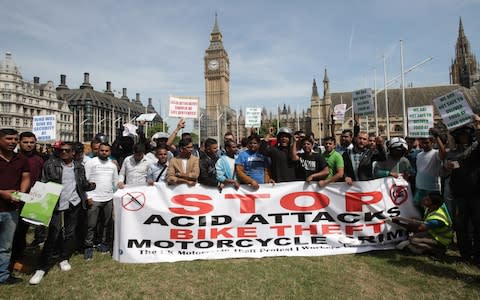 Acid attack protest - Credit: Yui Mok/PA