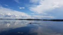 'My ideal day': Dionne Tatlow swims across Lac La Ronge, Saskatchewan