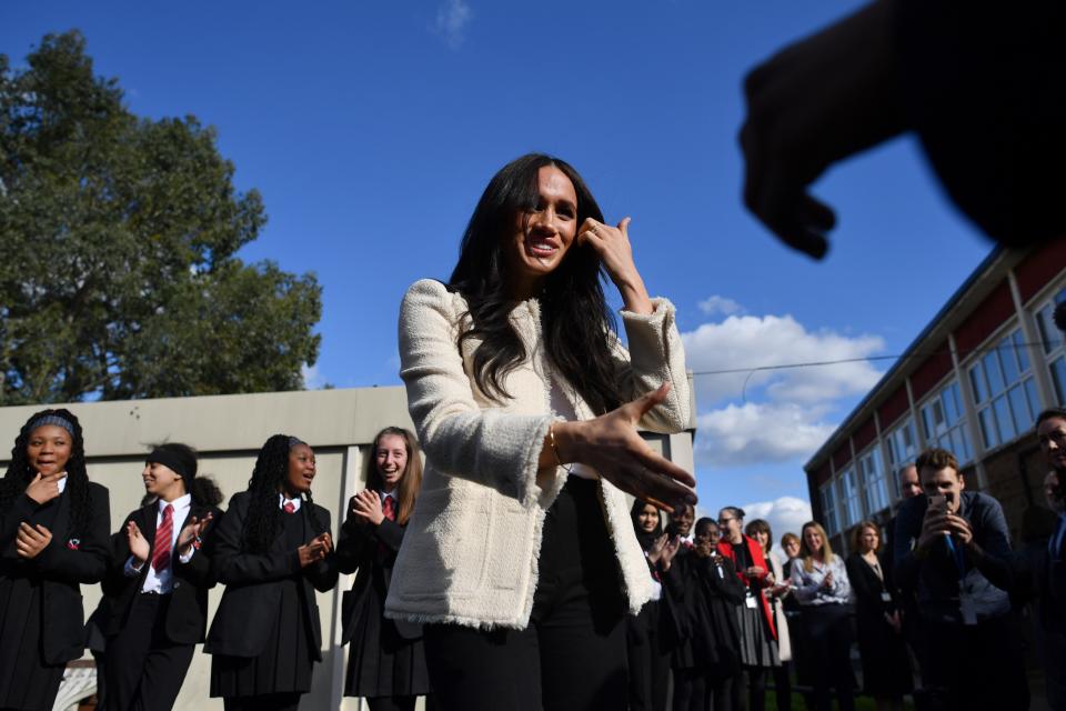 The Duchess Of Sussex Visits The Robert Clack Upper School In Dagenham